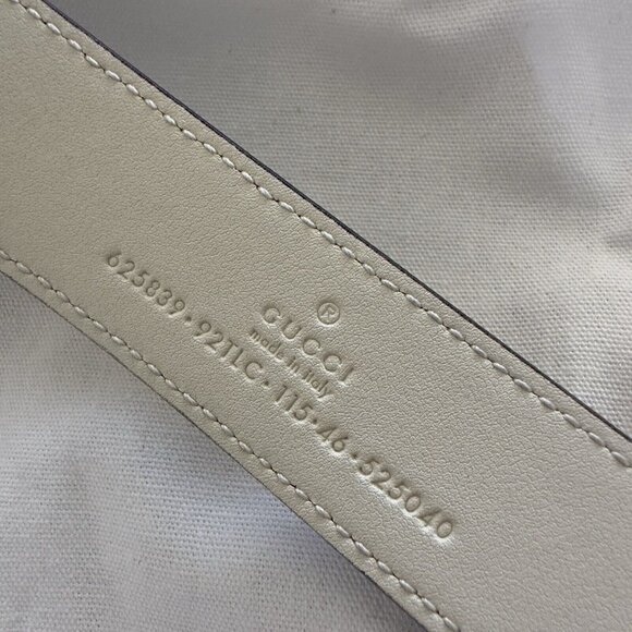 NEW GUCCI Belt White Supreme Brown 625839 Sz 115 Cm 46 In main image 5
